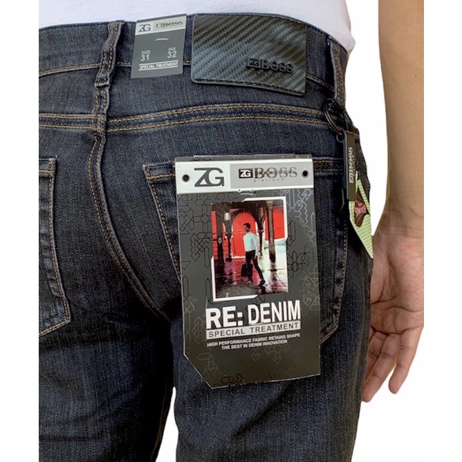 Celana Jeans Pria Original Standar Stretch ZG BOSS BLACK SOFT GREY- Regular Fit #celanaboss #zgboss