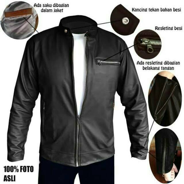 Jaket pria semi kulit casual GROSIR