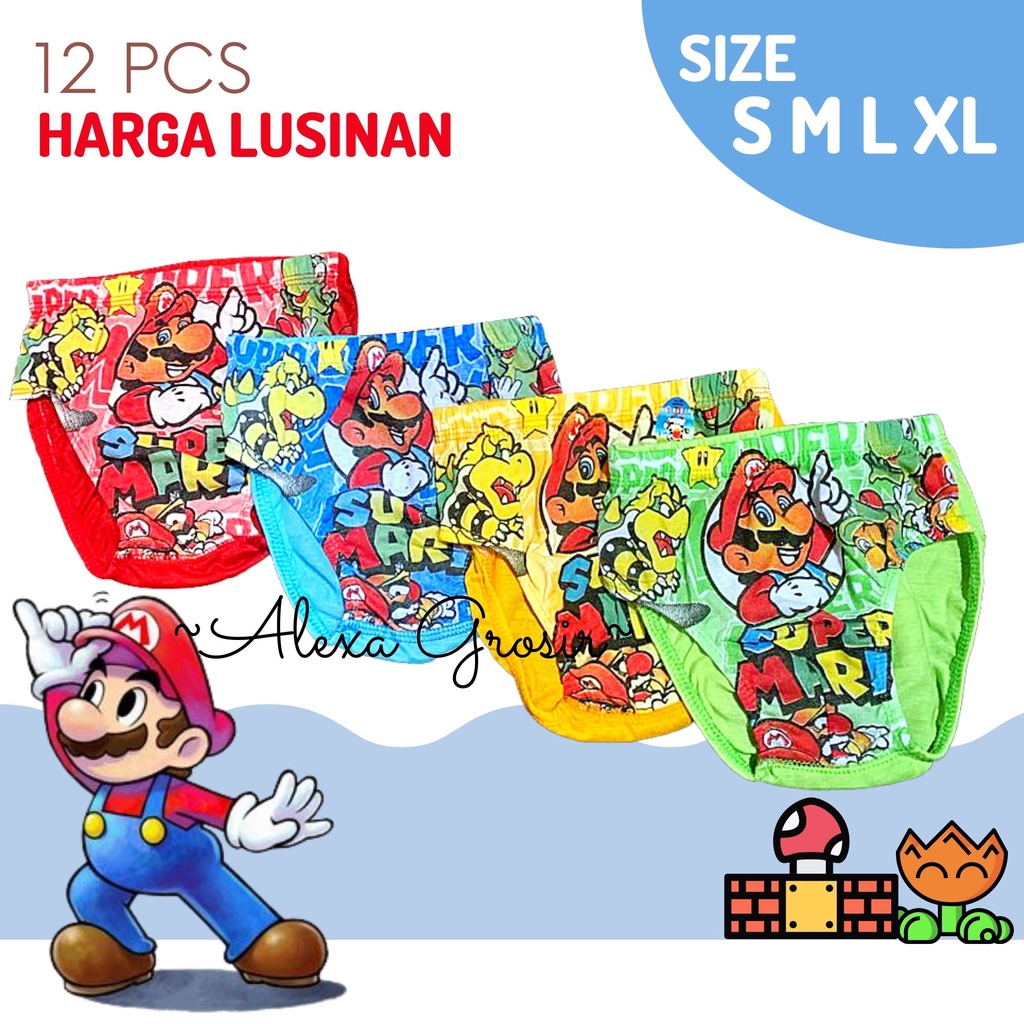 12 PCS CELANA DALAM CD ANAK LAKI LAKI KARAKTER/HARGA LUSINAN