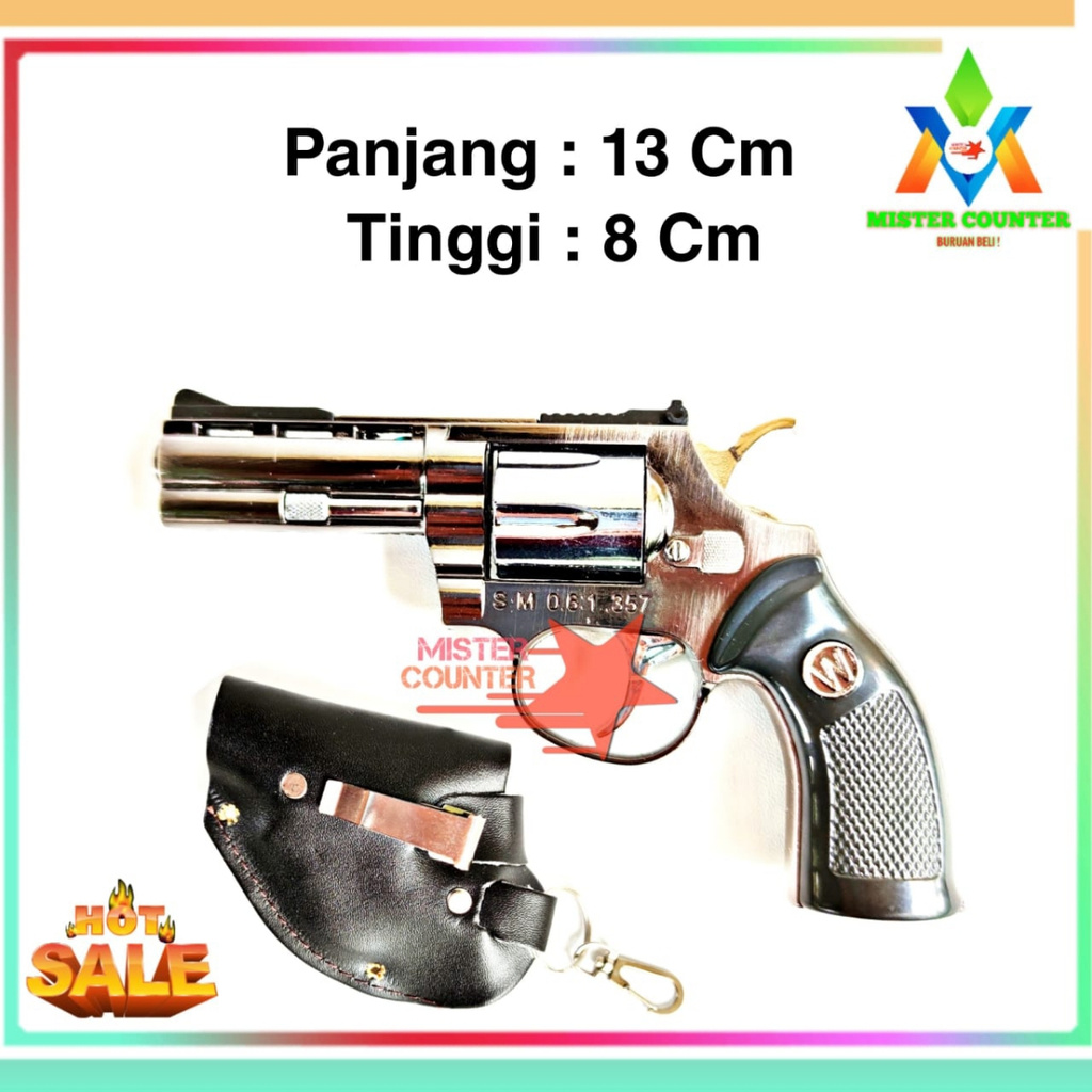 Korek Api Gas Model Pistol Revolver Kecil