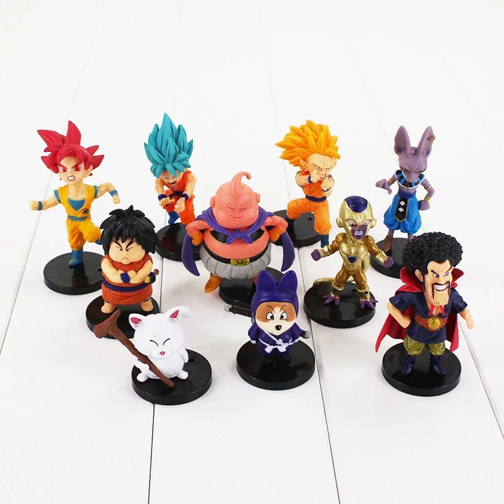 Lanfy Anime Dragon Ball Angka Mainan Super Saiyan Dekorasi Moldel Q Version Boneka Dekorasi Desktop Kartun Anak Hadiah Model Mainan