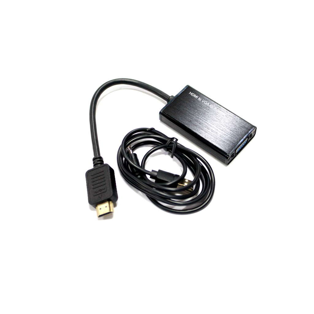 HDMI to VGA AV Port with Audio Cable Adapter Converter Aluminum - 5106