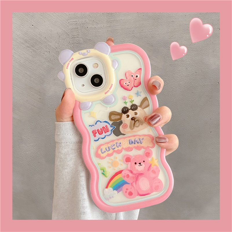 Soft Case Pelindung Lensa Shockproof Motif Kartun Monster Kecil Untuk iPhone 14 13 12 11 Pro Max X Xr Xs Max 7 8 6 6s Plus SE 2020