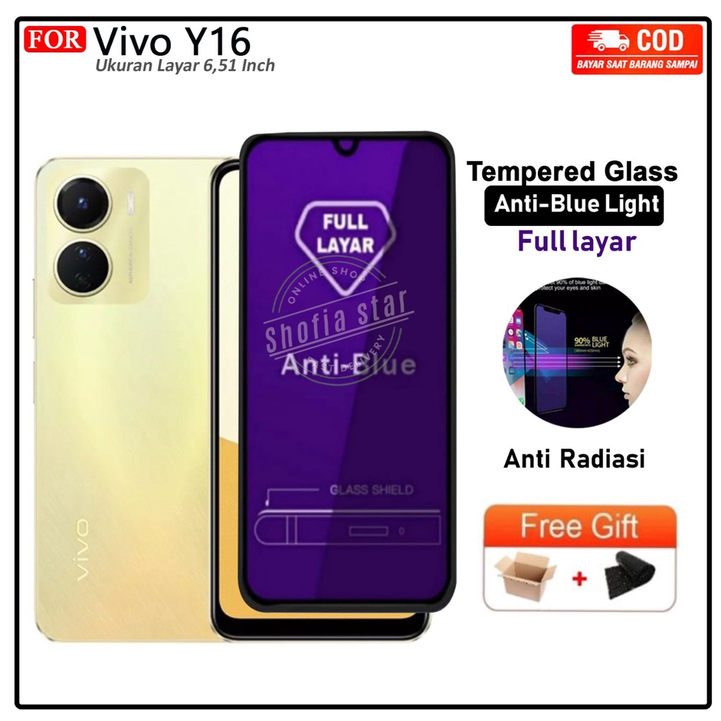 Anti Gores Ceramik Blue Light Vivo Y16 Anti Radiasi Kaca Full Cover