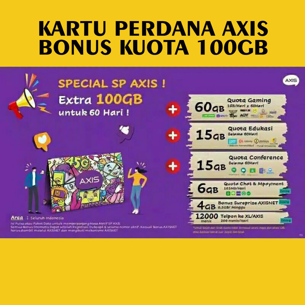 Kartu Perdana AXIS Kuota 100 GB