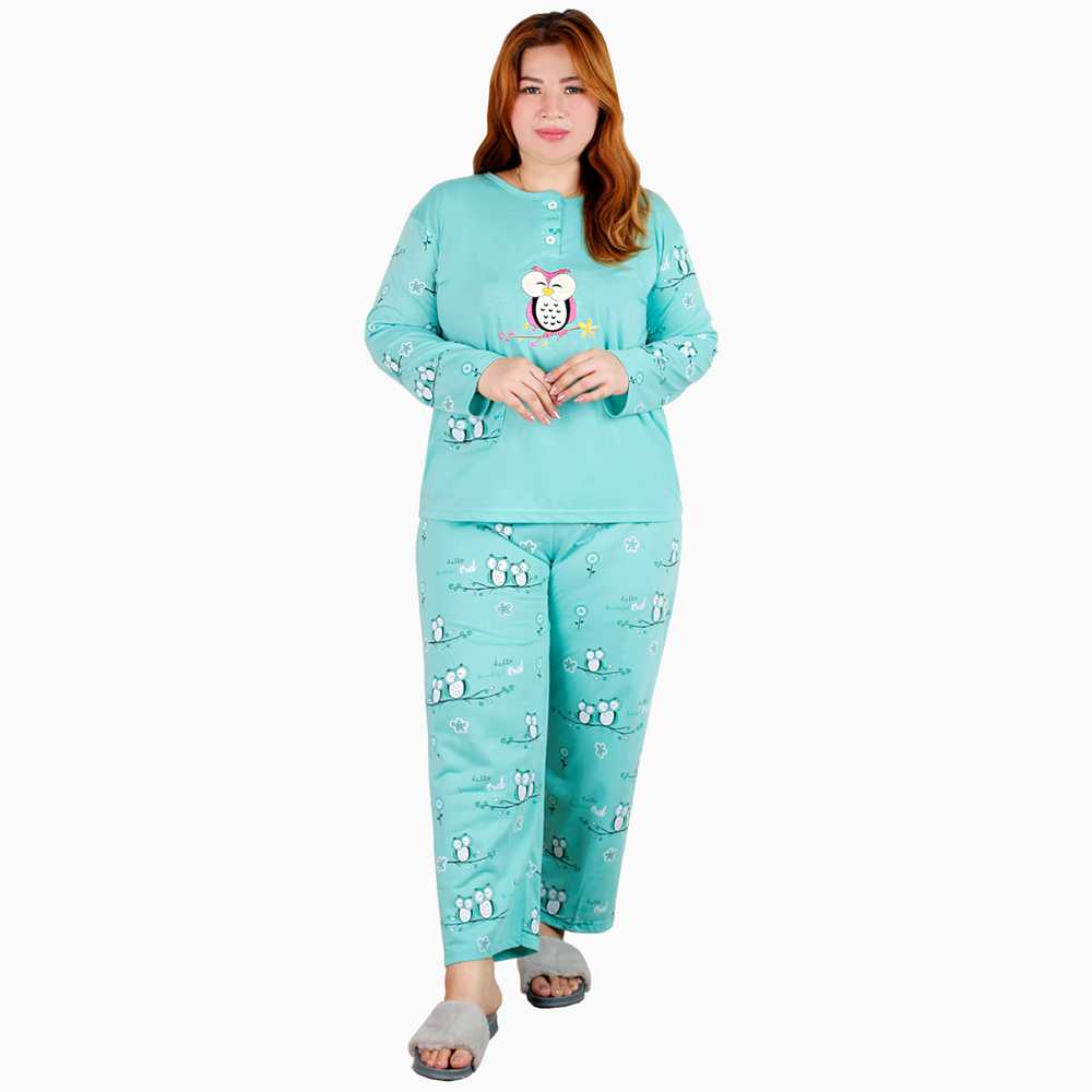 Stelan Baju Tidur Tangan Panjang Wanita BIG SIZE - Jfashion Embun
