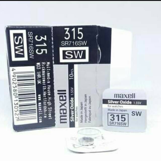 BATERAI JAM TANGAN MAXL 315 SR716SW SR 716 SW ORIGINAL SP BATRE BATREI BATERAI KANCING JAM TANGAN