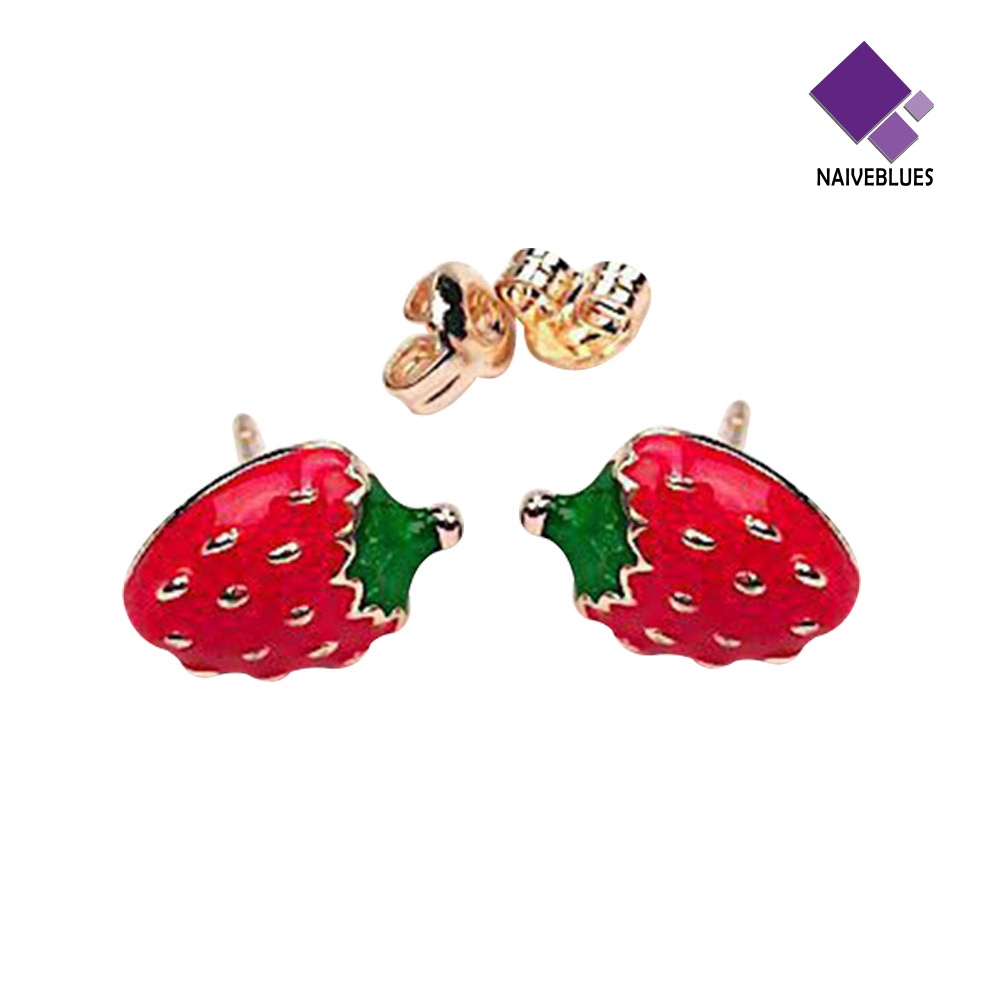 Anting Stud Desain Buah Strawberry Semangka Untuk Wanita