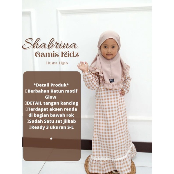 [HUSNA COLLECTION] Gamis Anak / Gamis Shabrina Anak / GAMIS KOTAK KOTAK