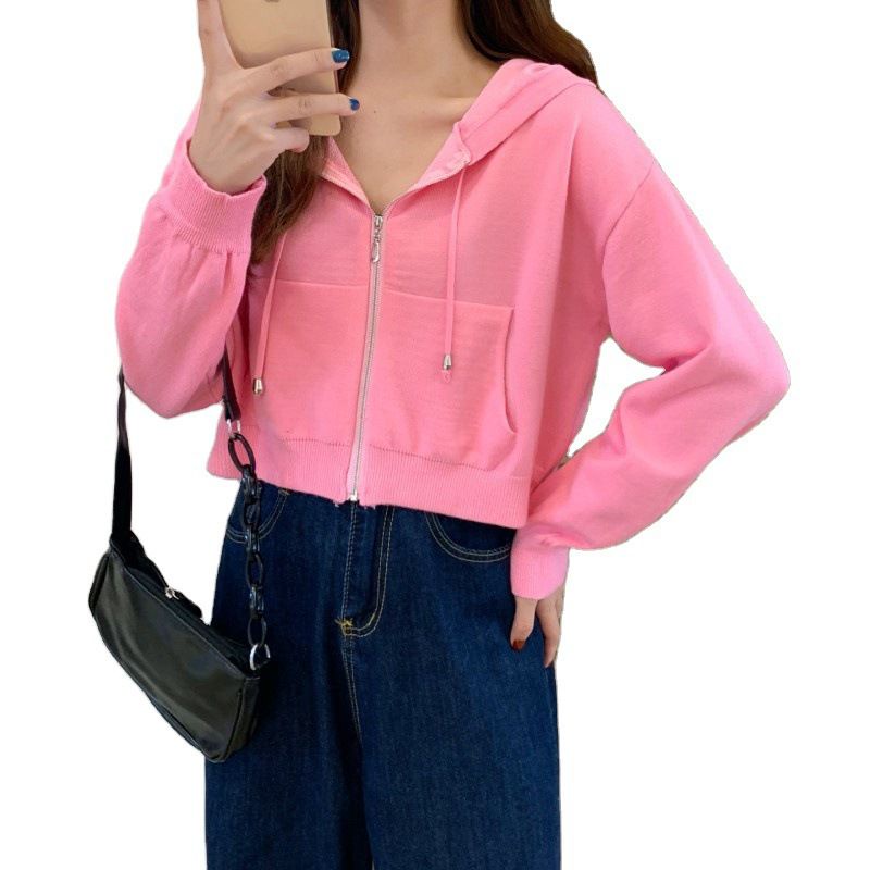 Jacket Zipper babypink crop