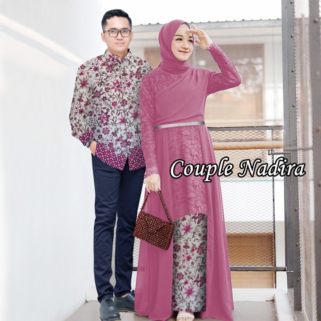 Set couple nadira - set baju pasangan muslim - set couple batik mewah - set couple kebaya