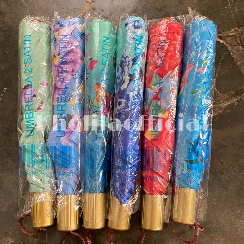 PAYUNG LIPAT 2 MOTIF BUNGA BAHAN SATIN