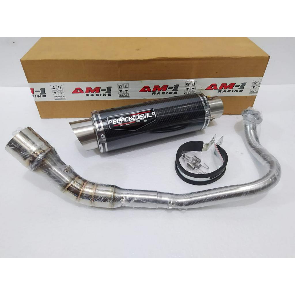 Kenalpot Black Devil Carbon Gp Knalpot Racing Mio Cw Soul Sporty M3 J Gt Z Xeon Spacy Beat Street Po