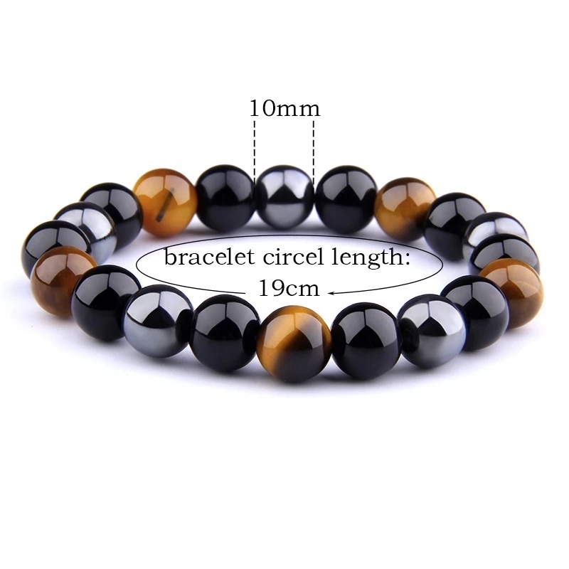 1 Pc Pack / Couple Magnetic Tiger Eye Hematite Stone Beads Bracelet