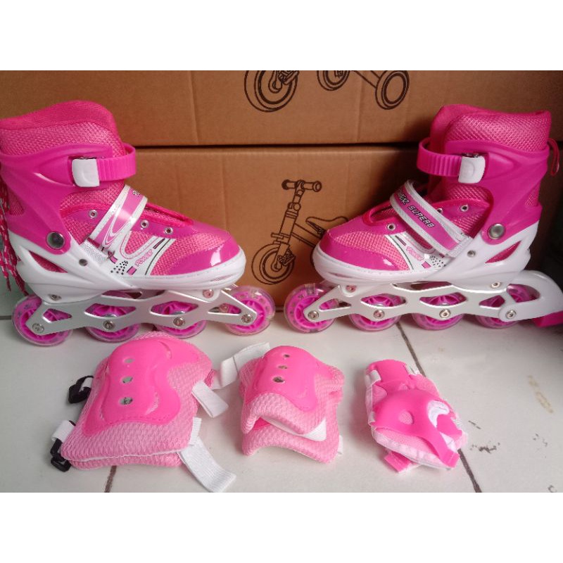 SEPATU RODA ANAK INLINE/BAJAJ +HELM +DEKER