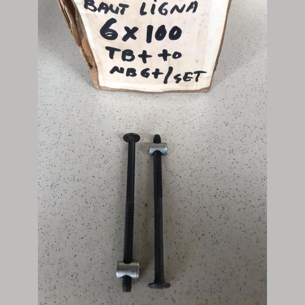 Baut Kunci L Bipet Ligna mebel M6 x 100mm + Mur