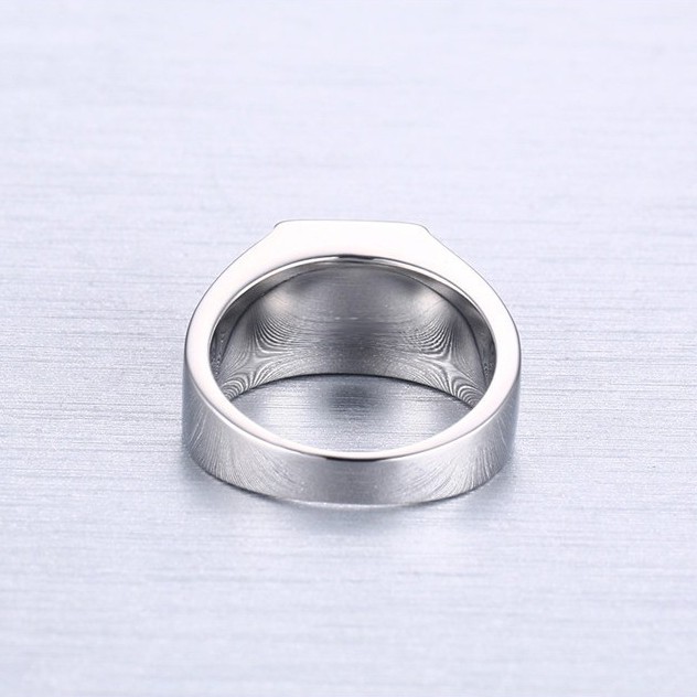 Cincin Single Pria Cowok Titanium 316L Anti Karat Import Blue Zircon AAA CP002