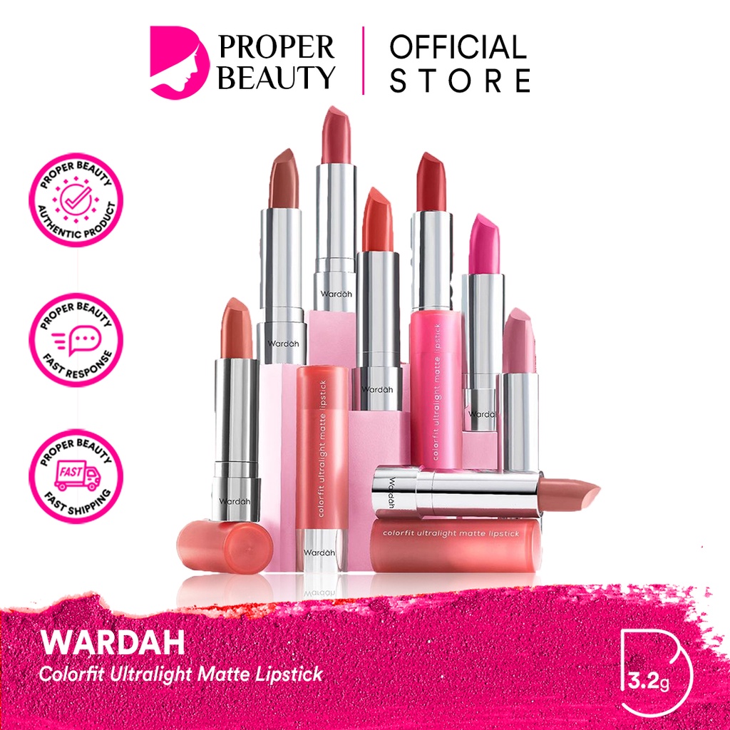 WARDAH Colorfit Ultralight Matte Lipstick Indonesia / Facial Wash Face Essence Toner Mist Serum Day Night Eye Cream Sunscreen Mask Masker Lip Tint Gloss / Lightening Crystal Secret Acnederm Nature Daily Renew You C Defense Uv Shield Spf Acne Paket Series