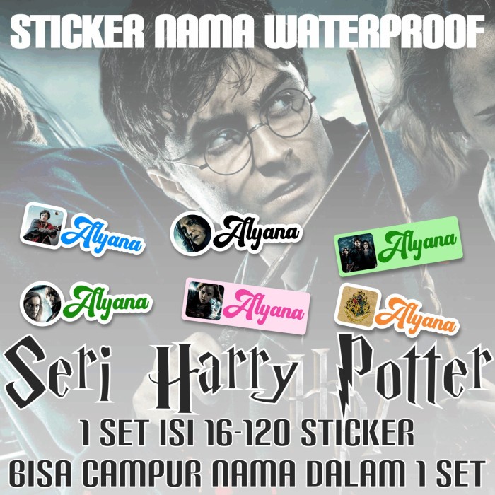 

[14-120 pcs] Sticker Nama Custom Harry Potter