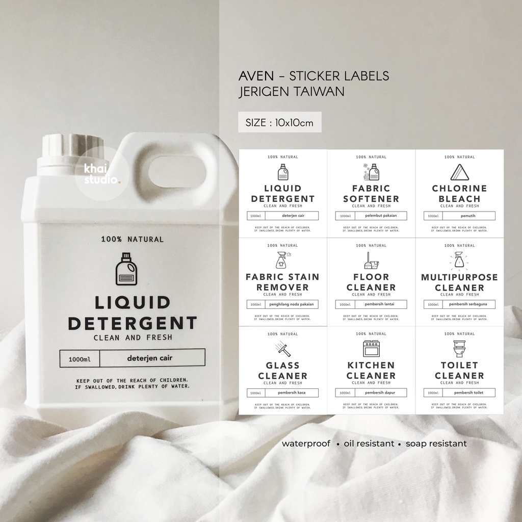 AVEN - Label Sticker Botol Refill LAUNDRY