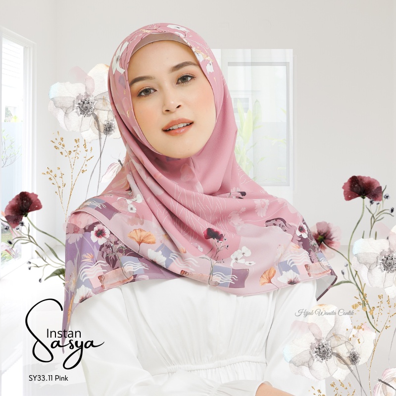 Hijabwanitacantik - Instan Sasya Poppy Series | Hijab Instan | Jilbab Instan Printing Motif Premium