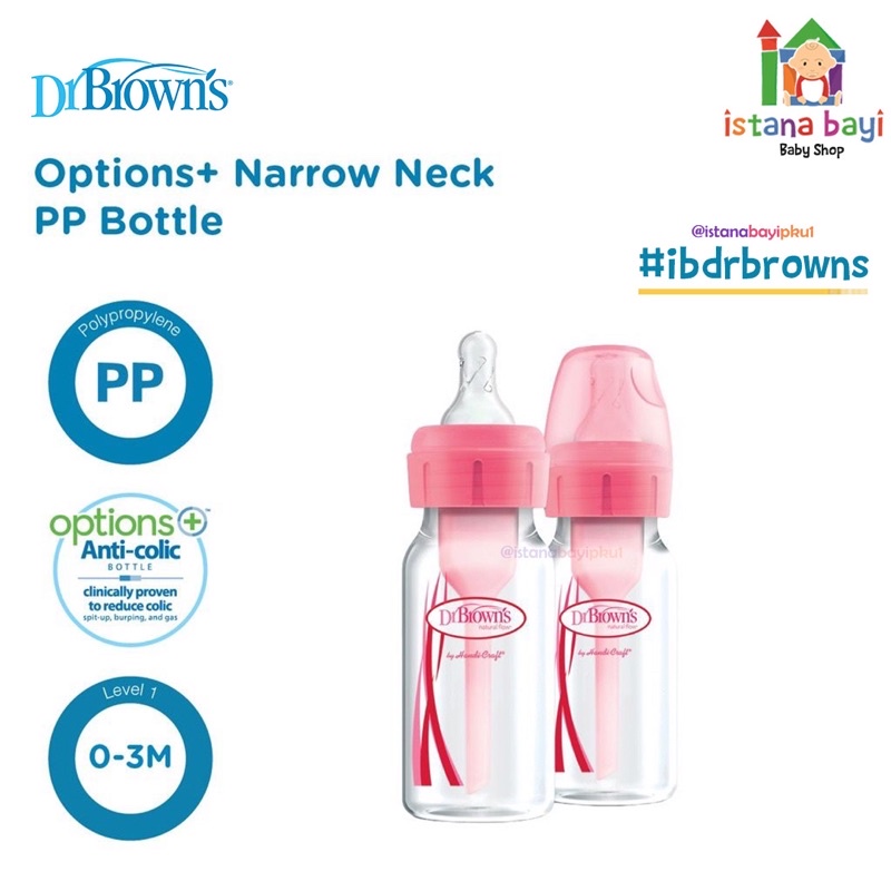 Dr. Brown's 4oz/120 ml PP Narrow neck/&quot;Option+ 2 Pack/Botol Susu SB42405