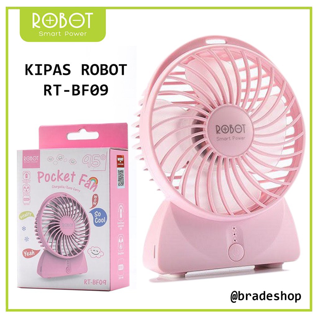 MINI FAN ROBOT RT BF09 KIPAS ANGIN MINI DUDUK PORTABLE