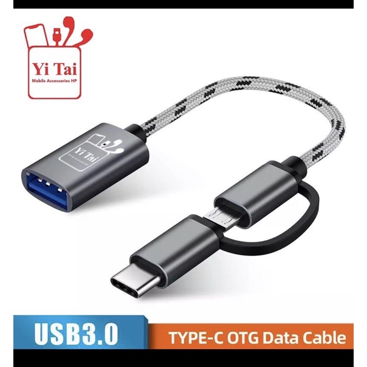 OTG 2 IN 1 YI TAI YT-21 OTG KABEL  2IN1 MICRO USB TYPE C FAST TRANSFER DATA - BENUA DUNIA