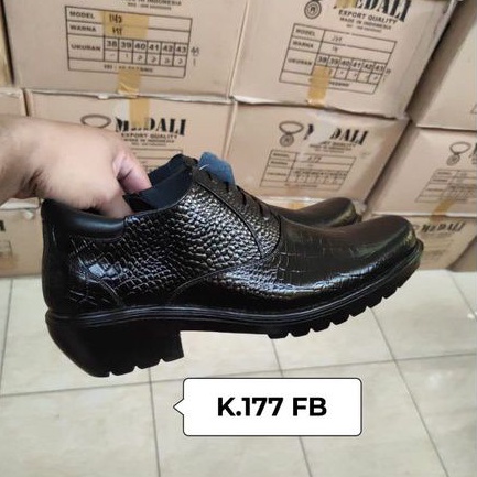 Sepatu kulit pria PDH semi boots Polri TNI security guard PNS sepatu kerja formal tampil lebih keren