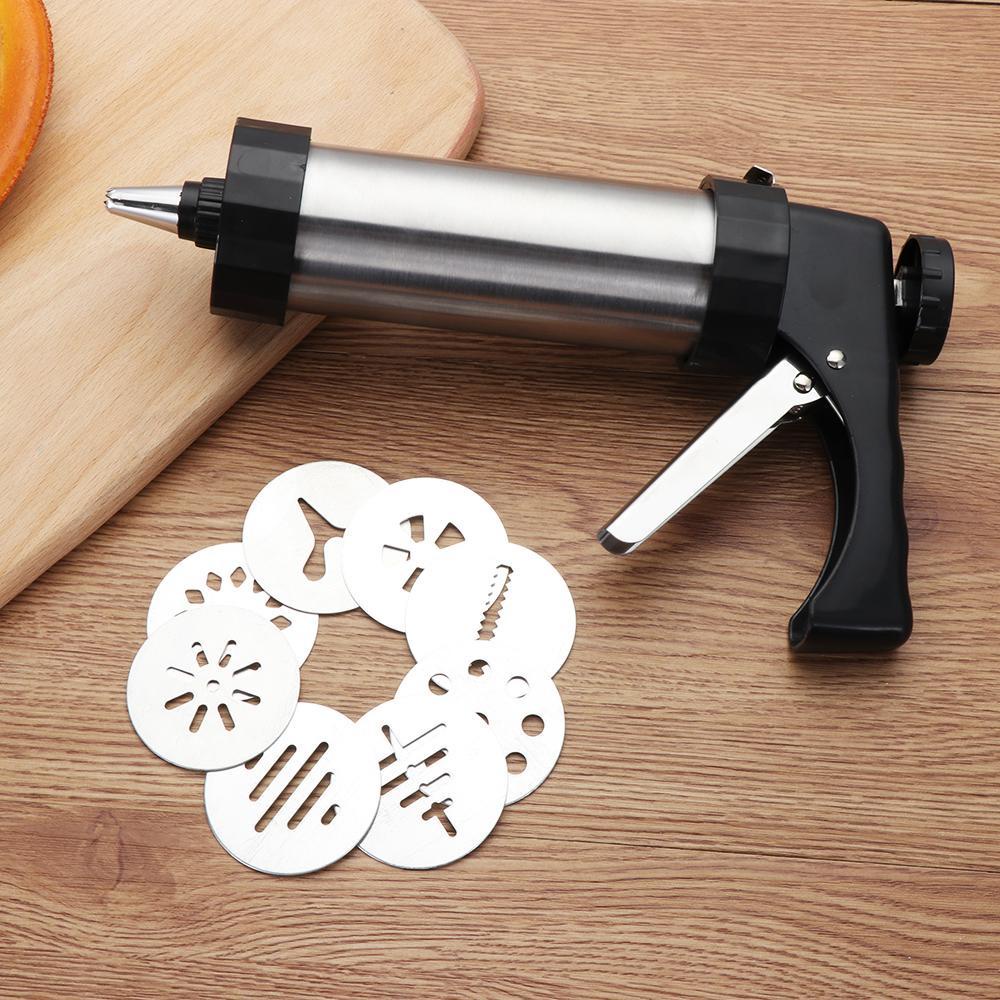 Populer Cookie Press Gun Kit Dekorasi Dessert Dapur Dengan 8nozel 8disk Pembuatan Cookie