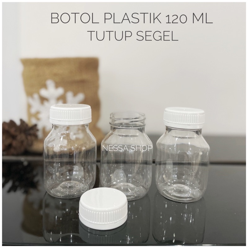 Botol plastik bening segel (Obat, Bumbu, Madu dll)