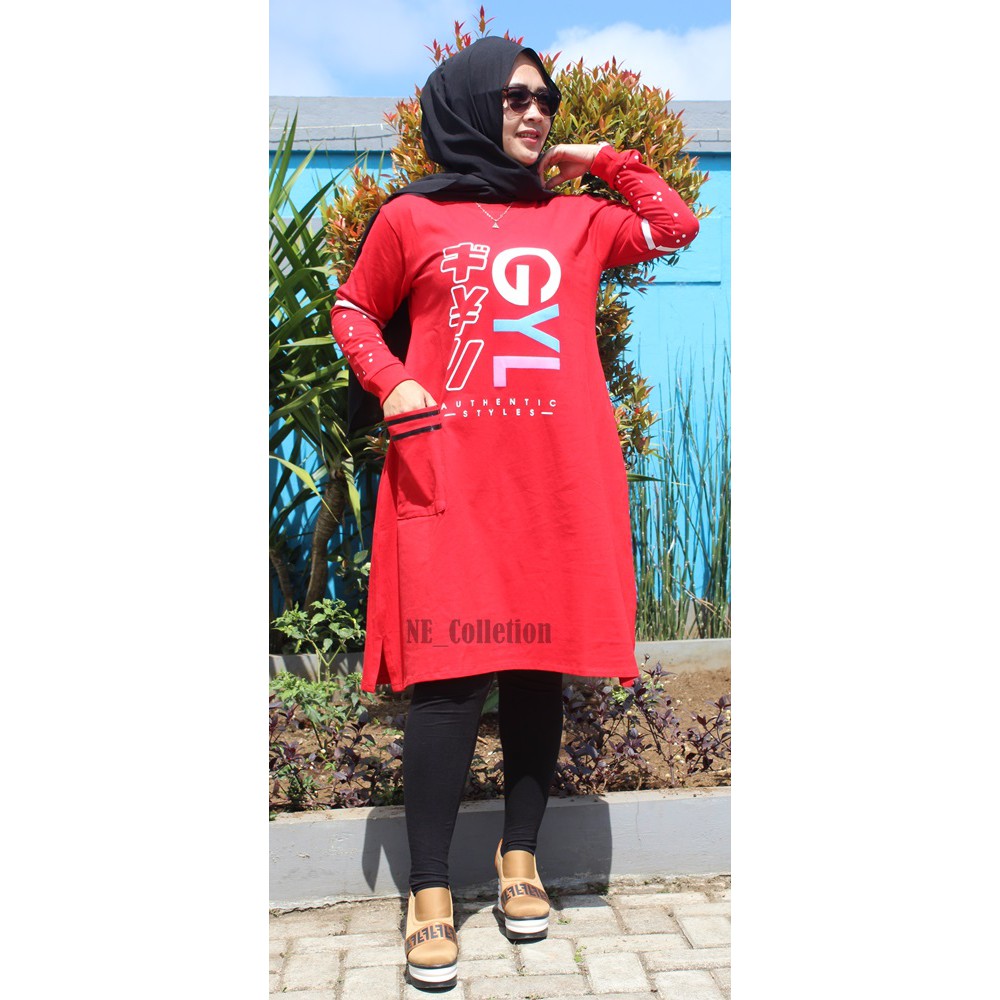 Atasan Wanita Tunik Wanita Muslimah  / Tunik GYL Trendy Warna Merah