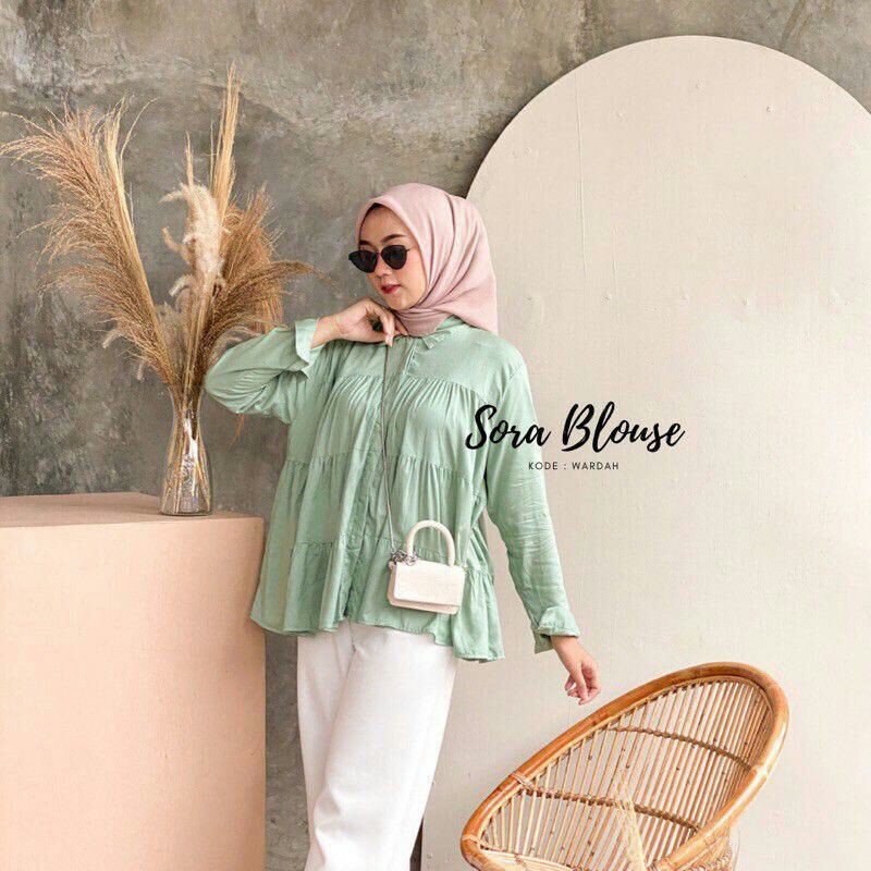 CS-(PROMO) MURAH MERIAH SORA BLOUSE/KEMEJA KEKINIAN/KEMEJA MURAH/KEMEJA WANITA