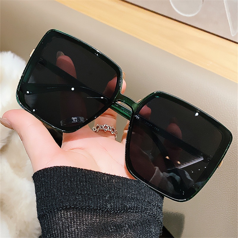 (YUZHU) Kacamata Hitam Oversize Fashion Gaya Korea Untuk Wanita Bingkai Persegi Warna Warni Shades Sunglasses