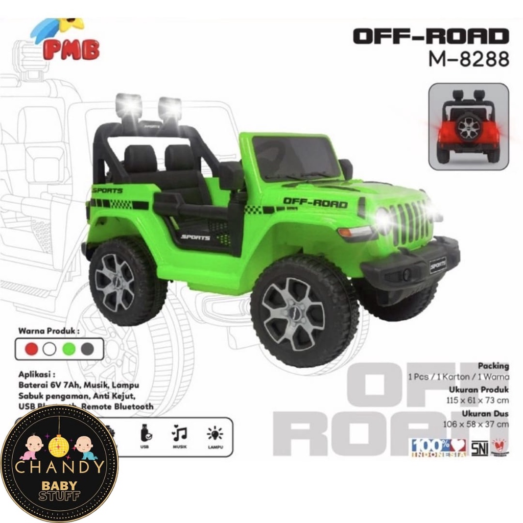 MOBIL AKI MAINAN ANAK JEEP OFF ROAD PMB M 8288