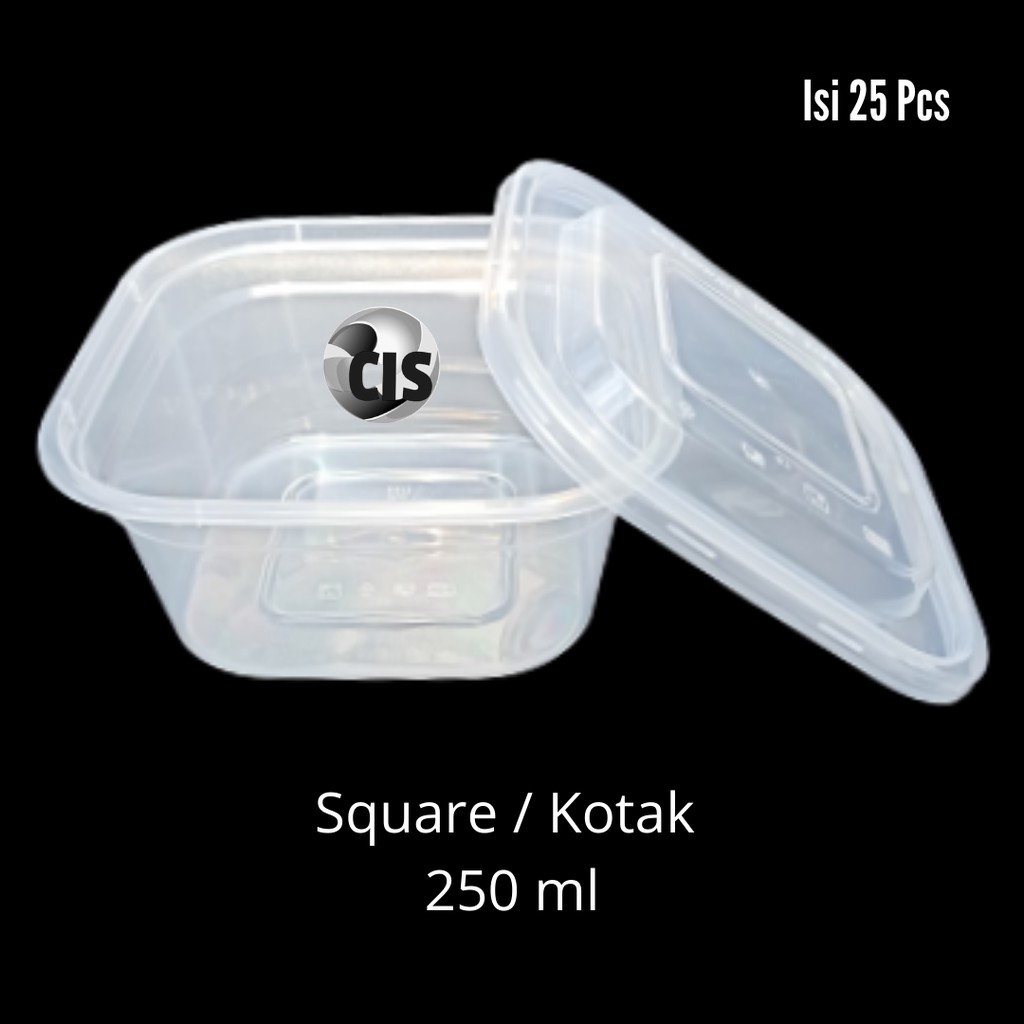 Thinwall Square 250 ml / Thinwall Kotak 250 ml (25 pcs)