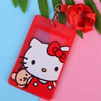 NT001 TEMPAT KARTU AKSES NAME TAG  ID CARD HOLDER KARTU NAMA TALI BAHAN SILICON 3D ANIMASI LUCU UNIK