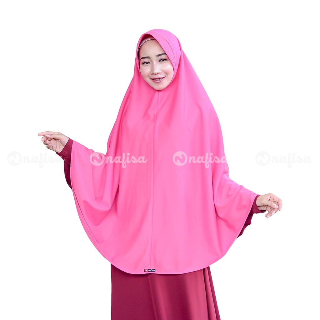 TERMURAH ASHA Hijab Instan Kaos | Jilbab Instan Khimar Syar'i Kerudung Instan Pad Kaos-Pink Baby