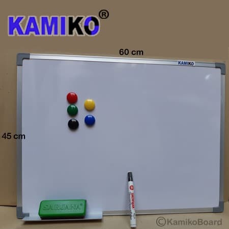 

TULIS-ALAT- WHITEBOARD KAMIKO 45 X 60 CM GANTUNG - SPIDOL HITAM - MAGNET - HAPUSAN -ALAT-TULIS.