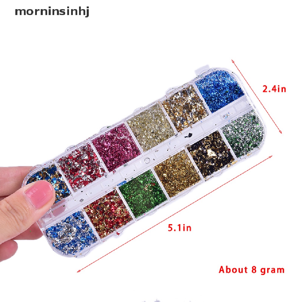 Mornin 8g Glitter Bentuk Snowflake Warna Pelangi Untuk Dekorasi Nail Art