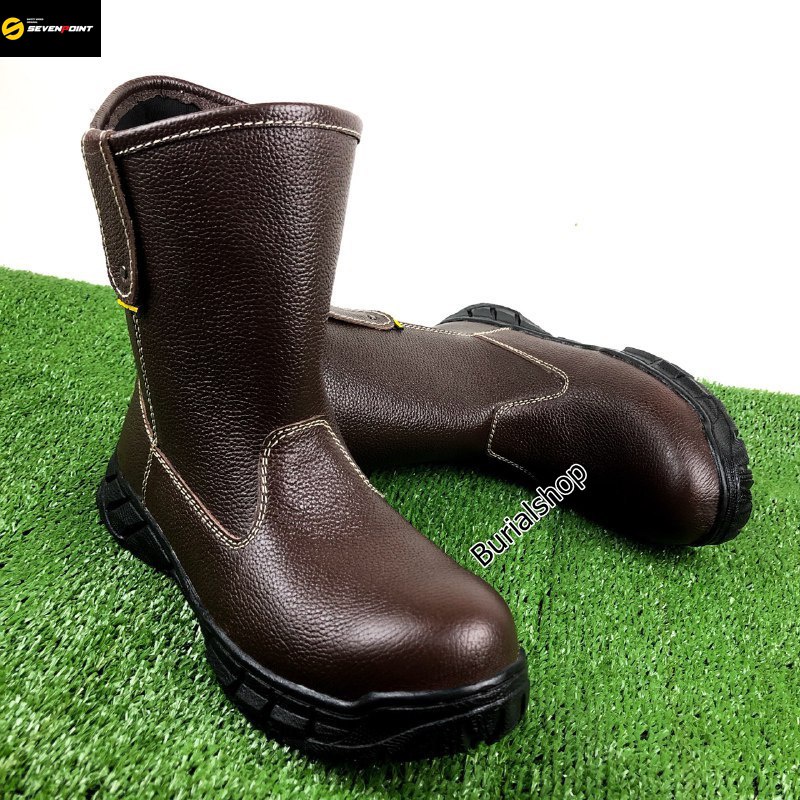 Sepatu Safety Boots Proyek Kulit Sapi Asli Kerja Lapangan Septi Sefty Ujung Besi 05 BS