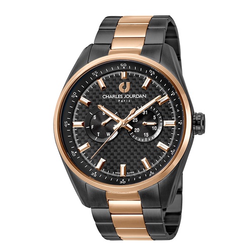 Jam Tangan Pria Charles Jourdan Black Dial Men Leather Strap Analog CJ1038-1032M Original