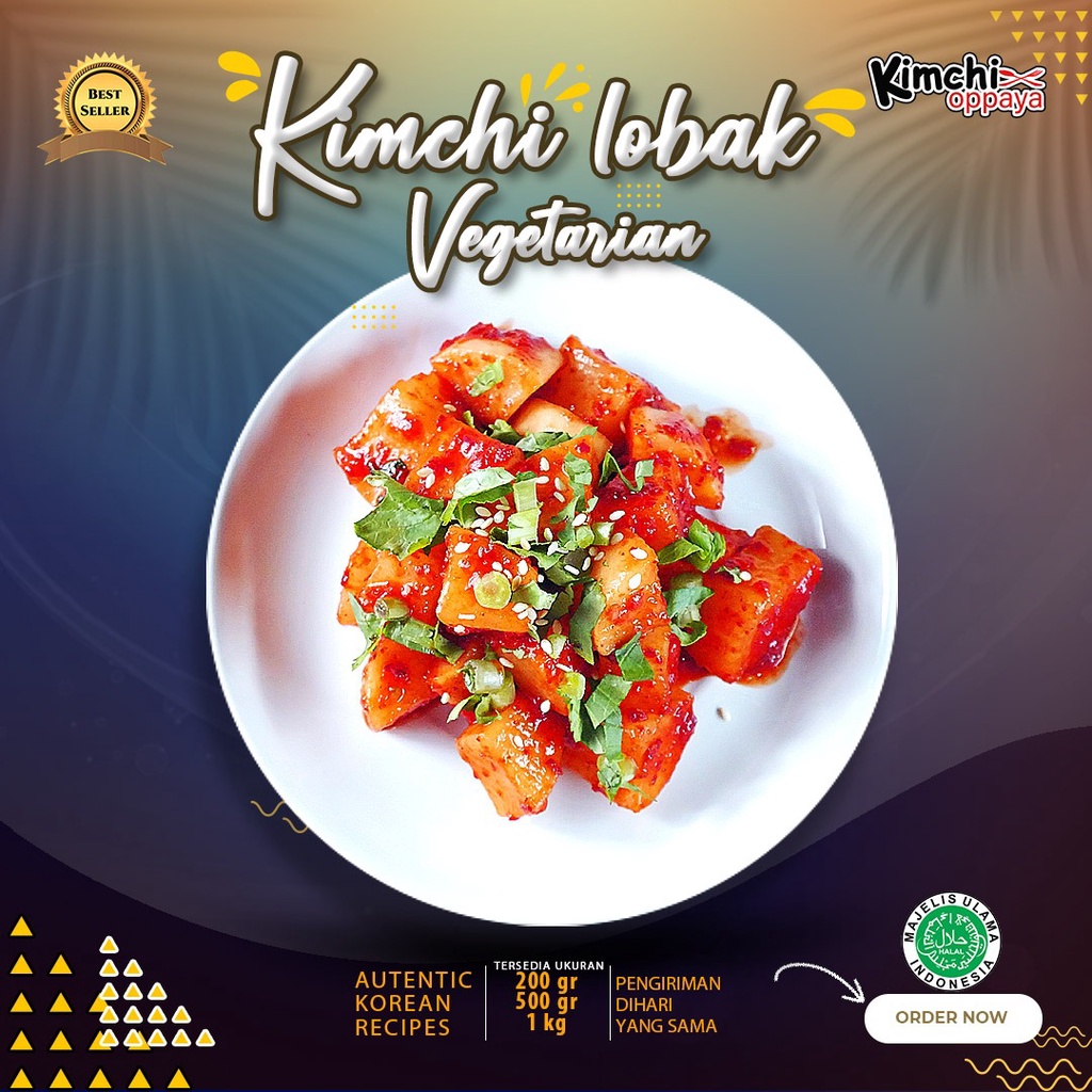 

Kimchi Vegetarian Lobak 500Gr Vegie Vegan Vegetarian