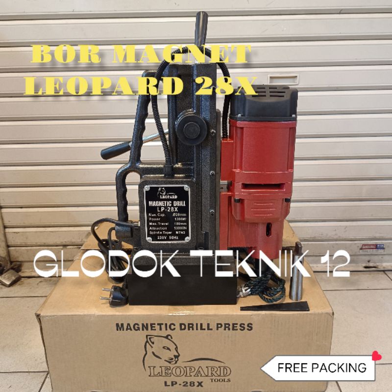 MESIN BOR MAGNET 28MM LEOPARD / MAGNETIC DRILL LEOPARD 28MM / BOR MAGNET LEOPARD 28X