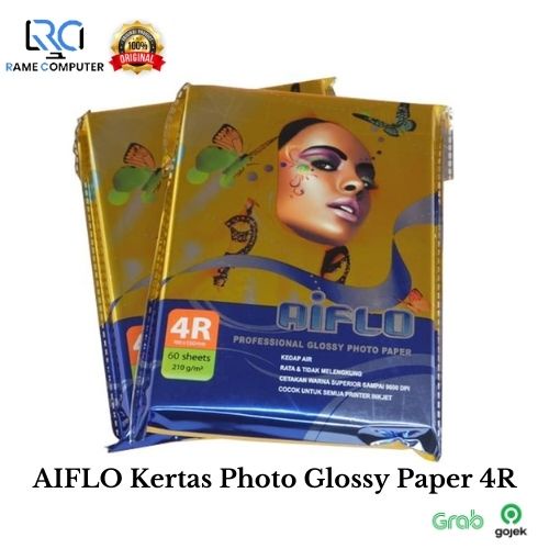 AIFLO Kertas Photo Glossy Paper 4R 210 Gsm 60 Sheets