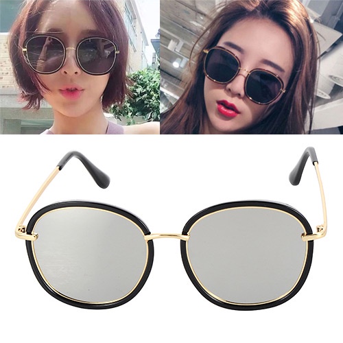 LRC Kaca Mata Fashion Silver Color Round Frame Shape Decorated Color C79200