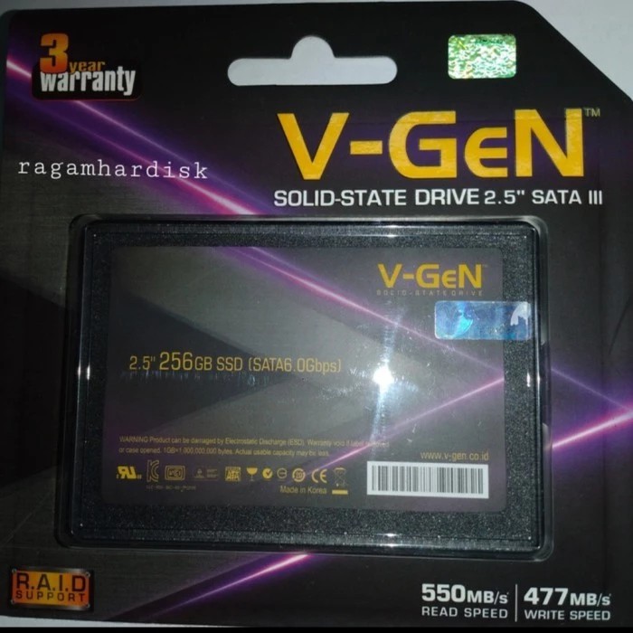 SSD V-Gen 256GB - Sata 3 V-Gen 256 GB Original Murah