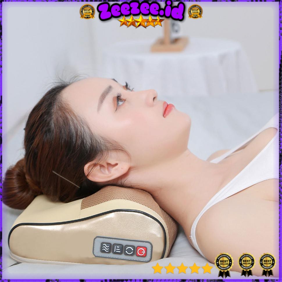 Bantal Pijat Elektrik Multifungsi Neck Shoulder Full Body Massage Cushion - JB-311 - Brown