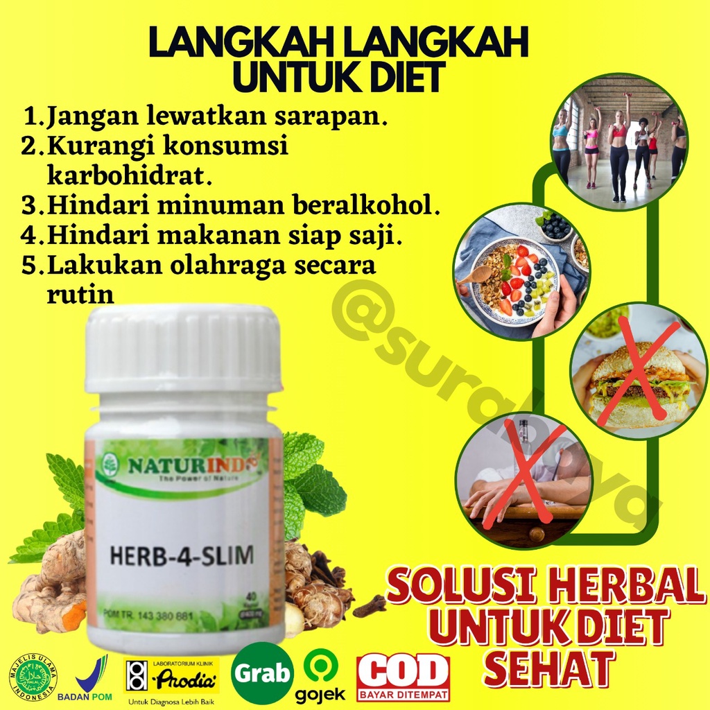 Obat Diet Ampuh Obat Pelangsing Alami BPOM MUI HALAL Slim HERB 4 SLIM Obat Pelangsing Obat Diet Herbal Obat Herbal Penurun Berat Badan PELANGSING BADAN OBAT DIET HERBAL PELUNTUR LEMAK PENGECIL PERUT BUNCIT Herb 4 Slim Naturindo Surabaya-3