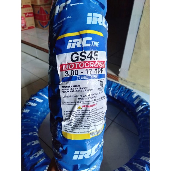 IRC ban luar motor bebek trail Cross GS45 ring 17 300-17 300 17 3.00 17 TubeType TT